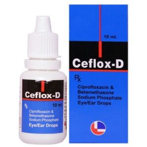 Ceflox-D – Ciprofloxacin & Betamethasone Sodium Phosphate Eye/Ear Drops