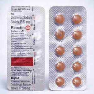 Reactin 50 Tablet – Diclofenac Sodium IP 50 mg